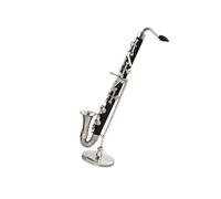 modelo de adorno de instrumento musical Modelo De Clarinete Bajo De Aleación En Miniatura, Mini Accesorios Para Instrumentos Musicales, Decoración