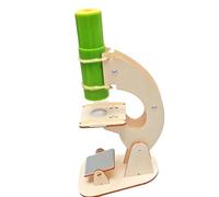 Modelo de Aprendizaje de microscopio para Principiantes, 1pcs | Conjunto de ensamblaje de madera para clubes de ciencias, estudio de estructuras y demostraciones de escritorio