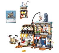 Modelo de Arquitectura de Casa Modular, Serie de Vista Callejera Japonesa, Juego de Construcción de Casa, 790 Piezas, Set de Construcción de Modelo de Tienda de Mariscos Japonesa, Construcción de