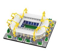 Modelo de arquitectura para armar con bloques en miniatura, diseño realista de campo de fútbol. Colección de estadios élite del mundo. Estadio de fútbol en Dortmund, Westfalia, Alemania.