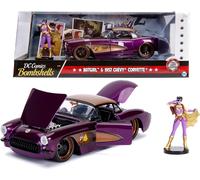 Modelo De Auto CHEVY CORVETTE 1957 Con Figura BATGIRL 1/24 Original JADA Batman