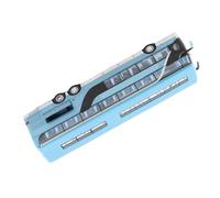Modelo de Autobús de Dos Pisos de Aleación, Coche de Juguete con Luces LED y Música para Regalo de Cumpleaños para Niños (Azul)