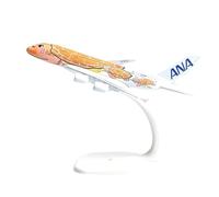 Modelo de avión 16 CM para Ana Tortuga Pintada Airbus A380 Modelo De Avión De Metal Fundido A Presión Modelo De Avión Ana Regalo para Niños(Yellow Ana A380)