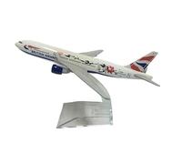Modelo de avión 16 Cm para British Airways Plum Blossom Boeing B777 Modelo Avión De Metal Fundido Presión 1:400 Modelo Exhibición Estática Avión(British b777)