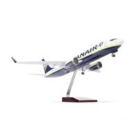 Modelo de avión B737-800 Resina fundida a presión Escala 1:85 con Luces para Adultos colección y exhibición Escritorio Juego de Pasatiempos en Miniatura(Without Lights)