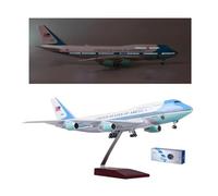 Modelo de avión B747 a gran escala 1/150, avión de metal fundido a presión con soporte, control táctil o sonido, para exposición, regalos para entusiastas de la aviación decoraciones(Upgraded lighting