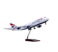 Modelo de avión de Juguete a Escala 1/150 B747 British Airways, Modelo de avión de Metal Fundido a presión de 47 cm con Luces LED y Ruedas para