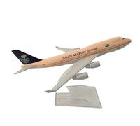 Modelo de avión de pasajeros 16cm Die-Cast Metal Airplane Model Saudi Arabia B747-400 Airplane Model 1/400 Scale Airplane Model Toy Decoration Modelo en Miniatura