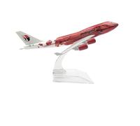 modelo de avión de pasajeros Modelo de avión Boeing 747 de gran flor roja de Malaysia Airlines de 16cm, modelo de avión de Metal fundido a presión for Kit de modelo a escala 1/400 modelo en miniatura