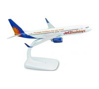 Modelo de avión Jet2 Holidays Boeing 737-800 AeroClix G-JZHA escala 1/200, perfecto para exhibir, viene con un soporte