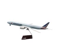 Modelo de avión Resina fundida a presión 777 47 cm a Escala 1/157 con Ruedas para decoración Escritorio Juego de Pasatiempos en Miniatura(with Lights)