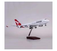 Modelo de avión Resina fundida a presión B747 47cm a Escala 1/150 con Luces y Ruedas para decoración Escritorio Juego de Pasatiempos en Miniatura(with Light)