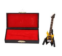 Modelo de bajo Instrumento Musical en Miniatura Adornos de ángulo Agudo Modelo de Guitarra Decoración de bajo Eléctrico Madera Madera Madera Plástico Decoraciones de Metal