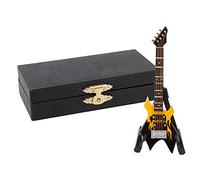 Modelo de bajo Modelo de Guitarra de simulación de Madera en Miniatura Adornos de Instrumentos Musicales Artesanía Exquisita Aspecto Realista Regalo Decorativo Bajo eléctrico