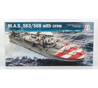 MODELO DE BARCO ESTÁTICO ITALERI BOAT MAS M.A.S. 563/568 MILITAR CON TRIPULAC...