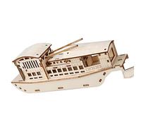 Modelo de barco rojo de madera de fácil montaje, proyecto de ciencia creativa para aula, miniatura del lago sur, herramienta de modelo de barco rojo, regalo nacionalista