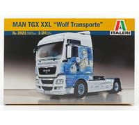 MODELO DE CAMIÓN ESTÁTICO ITALERI MAN TGX 18.480 XXL WOLF TRANSPORTE ESCALA 1/24