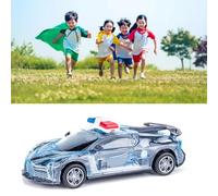 Modelo de Carreras de Coches Ligeros para Niños con Música ABS Multifuncional para Juego Imaginativo 360° (Black)