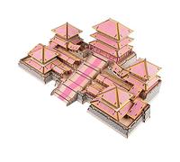 Modelo de casa China para niños de Bricolaje, Juguete de Rompecabezas ensamblado de Madera, Juguete de construcción Inteligente con Bordes pulidos Lisos, Juguete Educativo para