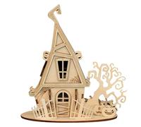 Modelo de casa de bruja de madera 3D para construir, kit de modelo de montaje de casa de bricolaje, para adolescentes y entusiastas de las manualidades, perfecto para decoración del hogar (versión de