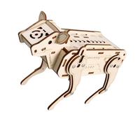 Modelo de ciencia de demostración en Proyecto de perro mecánico con control de voz, formato de construcción y aprendizaje de madera para práctica de física y orientación familiar Control de de