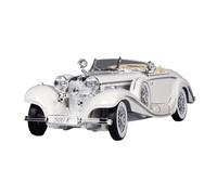 Modelo De Coche A Escala 1 18 para Mercedes-Benz 500K Aleación Simulación Modelo De Coche Colección Adornos Blanco Y Negro Miniatura De Colección(White)