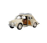 Modelo De Coche A Escala 1:18 para Renault 4CV Beige Escena Decoración Aleación Fundición Decoración Dormitorio Modelo De Coche Miniatura De Colección