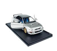 Modelo De Coche A Escala 1:18 Subaru Impreza 22B Plata 1998 Aleación Puerta Abrible Decoración del Hogar Modelo De Coche De Colección Miniatura De Colección