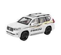 Modelo De Coche A Escala 1:18 Toyota Prado - Modelo De Coche Todoterreno De Aleación Colección SUV Juguete Blanco con Sonido Y Luz Retroceso Miniatura De Colección(White)