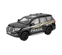 Modelo De Coche A Escala 1:18 Toyota Prado - Modelo De Coche Todoterreno De Aleación Colección SUV Juguete Blanco con Sonido Y Luz Retroceso Miniatura De Colección(Black)