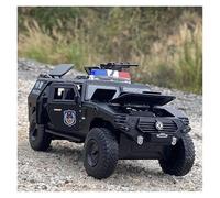 Modelo de coche a escala 1:24 para automóvil blindado militar de aleación de metal fundido a presión, modelo de área de exposición, adecuado para decoración (negro policía)