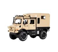 Modelo De Coche A Escala 1/28 para Unimog RV Modelo Todoterreno Policía Coche Simulación Aleación U5000 Adornos Juguete Militar Miniatura De Colección(Yellow)