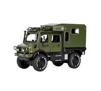Modelo De Coche A Escala 1/28 para Unimog RV Modelo Todoterreno Policía Coche Simulación Aleación U5000 Adornos Juguete Militar Miniatura De Colección(Green)