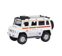 Modelo De Coche A Escala 1/28 para Unimog RV Modelo Todoterreno Policía Coche Simulación Aleación U5000 Adornos Juguete Militar Miniatura De Colección(White)