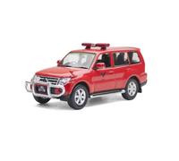 Modelo De Coche A Escala 1:43 Mitsubishi Pajero Coche Policía Seguridad Pública Macao Modelo De Coche Aleación Personalizado Rojo Y Azul Miniatura De Colección(Red)