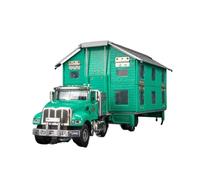Modelo De Coche A Escala 1:50 Vehículo Ingeniería RV Coche De Viaje Simulación Modificada Plegable Deformación Modelo De Coche Juguete Aleación Miniatura De Colección(Green)