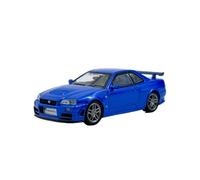 Modelo De Coche A Escala 1:64 Nissan Nismo R34 GT-R Z-Tune Colección Azul Hobby Exhibición Modelo De Coche De Aleación Miniatura De Colección