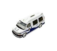 Modelo De Coche A Escala 1:64 para GMC Savana Savannah Journey Business Police Car Modelo De Aleación Blanco Miniatura De Colección