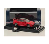 Modelo De Coche A Escala 1:64 para Lancer Evolution XW Motor Modelo Exhibición Techo Negro Metalizado Rojo HJCR Coche Juguete Fundido A Presión Miniatura De Colección