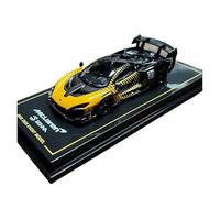 Modelo De Coche A Escala Adornos De Metal Fundido Estático para Exhibición del McLaren Senna GTR En Amarillo Y Negro Escala 1:64 Miniatura De Colección
