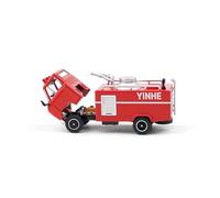 Modelo De Coche A Escala Camión De Bomberos Ligero BJ130-CFR-10 Modelo De Coche De Aleación Juguete con Cabeza Y Adornos Móviles Escala 1/64 Miniatura De Colección
