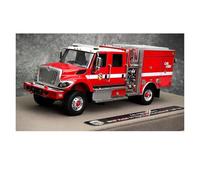Modelo De Coche A Escala Camión De Bomberos Y Rescate BM3 Wilderness 3 Escala 1:50 4x4 7400 con Ruedas De Acero Y Decoración De Resina Roja Miniatura De Colección(Style 2)