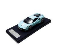 Modelo De Coche A Escala Ferrari F8 Tributo Modelo Coche De Resina A Escala 1/43 Regalo De Recuerdo para Adultos Exhibición Estática Colección Miniatura De Colección(Blue 2)