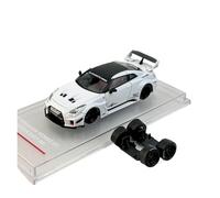 Modelo De Coche A Escala Nissan GTR R35 35GT-RR LB Colección Modelos Coches Aleación Blanca Carrocería Ancha Adornos Artísticos Escritorio 1:64 Miniatura De Colección