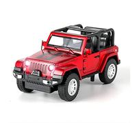 Modelo De Coche A Escala para Wrangler Rubicon 1 32 Aleación Todoterreno Modelo Coche Sonido Y Luz Niños Exquisita Colección Juguetes para Regalo Miniatura De Colección(Rojo)