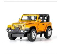 Modelo De Coche A Escala para Wrangler Rubicon 1 32 Aleación Todoterreno Modelo Coche Sonido Y Luz Niños Exquisita Colección Juguetes para Regalo Miniatura De Colección(Yellow)