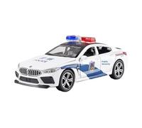 Modelo De Coche De Aleación De Fundición A Presión para BMW M8 Sport Police Escala 1:32 Decoración Interior Coleccionable Pasatiempo (White)