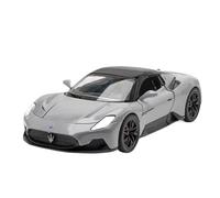 Modelo de Coche de aleación Maserati a Escala 1:24, Metal Fundido a presión, Coche de Juguete Coleccionable de Alta fidelidad con Luces y Efectos de Sonido.(Gray)