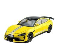 Modelo de Coche de aleación superdeportivo MI SU7 a Escala 1:24, simulación de Metal Fundido a presión, Sonido y luz.(Yellow)