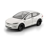 Modelo De Coche De Aleación Tesla X 1:24 Simulación De Alas De Gaviota Luz Decorativa para Puerta De Casa(White)